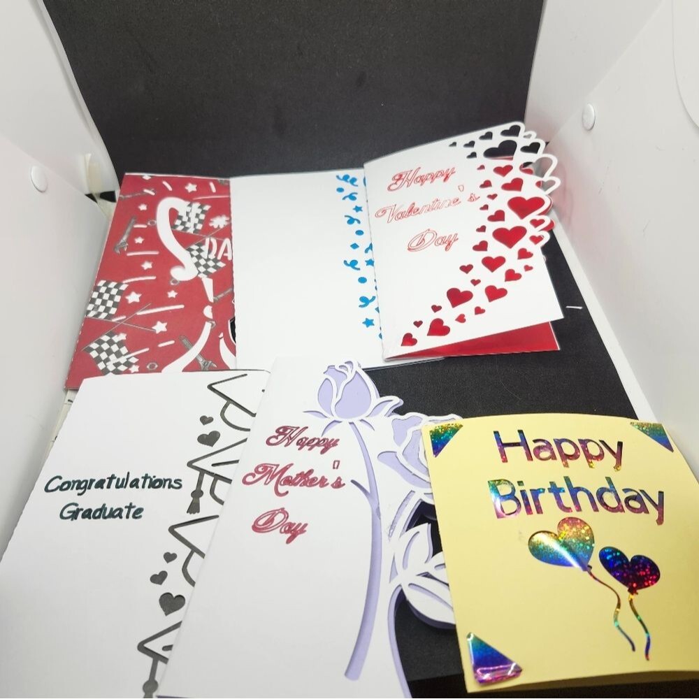 Hand Crafted Colorful All Occasoin Cards Set of 12 - Picture 12 of 13
